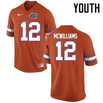 Youth Florida Gators #12 C.J. McWilliams NCAA Nike Orange Authentic Stitched College Football Jersey JNK4062NL